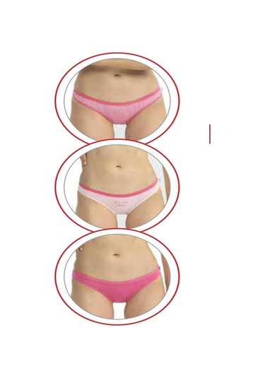 U.s Polo Assn. 66433 Kadın Karışık Desen Pamuklu 3'lü Slip Külot-fuşya Fuşya