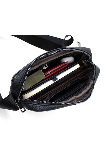 Unisex Siyah Orta Boy Askılı Postacı Omuz Çantası Siyah