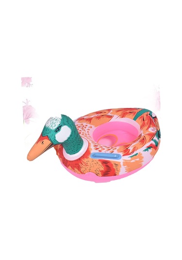 Pembe Çocuk Yüzme Teknesi Şişme Hayvan Bebek Şamandıra Çocuklar Açık Sarı