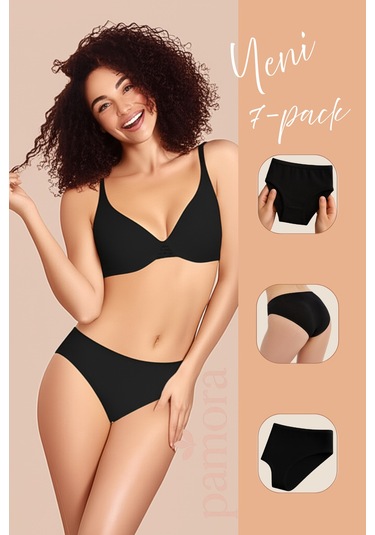 Kadın Külot Slip Külot Pamuklu Likralı-pmr42 Siyah