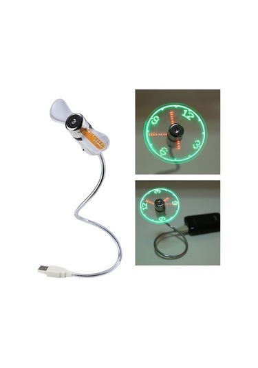 Mini 5v Usb Zaman Göstergeli Esnek Led Işık Fan