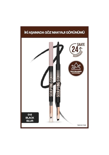 Maybelline New York Sculpting Stix Çift Uçlu Göz Kalemi 016 Black Blur