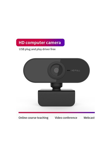 Yuntech01 Siyah Usb 2.0 Usb Web Kamerası 1080p Hd Cmos Sensörlü Mikrofonlu, 360 Derece Döner, Masaüstü/monitor Uyumlu, Plug&play, Ders/video Konferans İçin