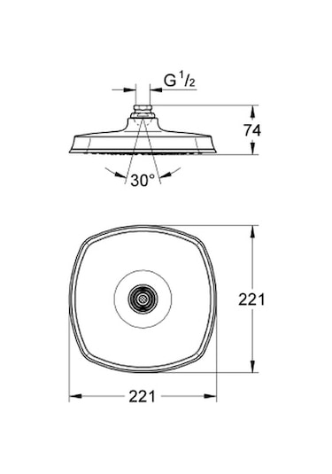 Grohe Tepe Duşu Tek Akış Grandera 22X22 Cm Krom/Altın - 27974Ig0 Diğer