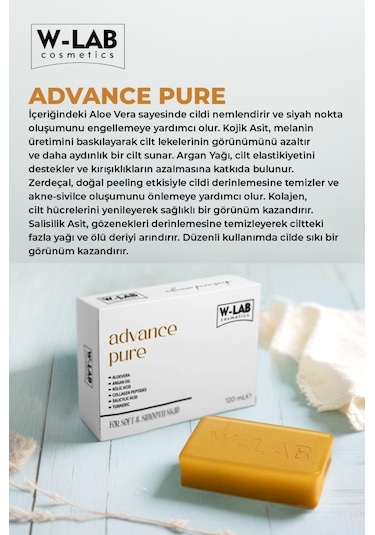 W-lab Kozmetik Advance Pure Sabun 125 G