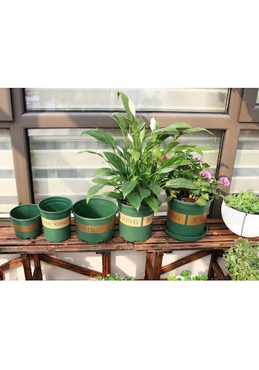 3 Galon Saksılar Bitki Fidanlık Saksıları Plastik Saksılar Tepsili Yaratıcı Galon Saksılar, Boyut: 26.5 24.5 24.5cm