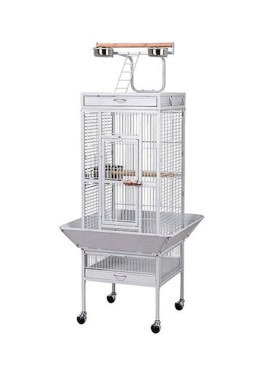 Dayang A10 Ayaklı Papağan Eğitim Kafesi 46x46x156cm Beyaz