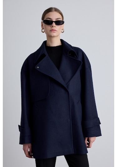 Mari Kruvaze Trenç Kaban Lacivert Lacivert