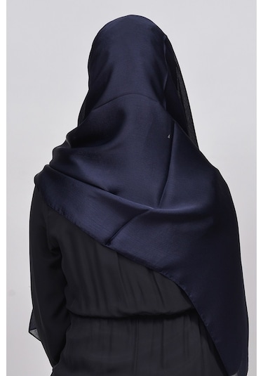 Altobeh Janjan Şık Parlak Saten Dokulu Kadın Tesettür Abiye Şifon Şal - Lacivert