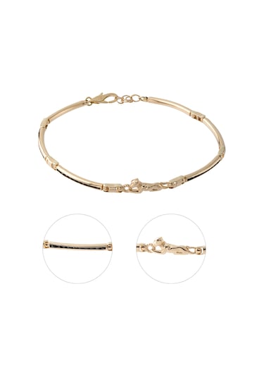 Cenova Kuyumculuk 14 Ayar Altın Panter Figürlü Erkek Bilekliği Sarı Altın