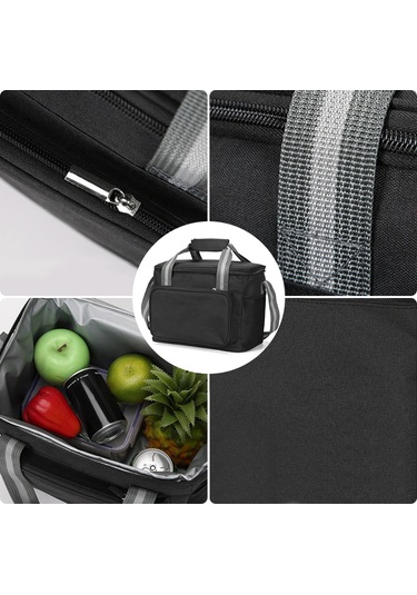 Yaozixa 15l Sıcak-soguk İzolasyonlu Oxford Bezi Çanta, Su Geçirmez Peva Fosforlu, Kamp-piknik-bbq İçin, Kol Ve Omuz Askısı, Çoklu Cep, Dayanıklı Kırmızı