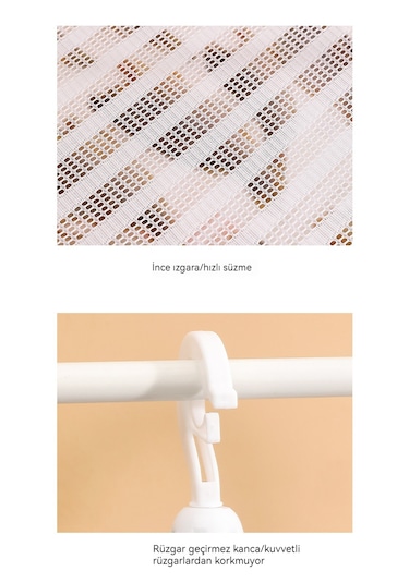 4 Katmanlı Kurutma Ağı Katlanabilir Sinek Kafesi - Siyah