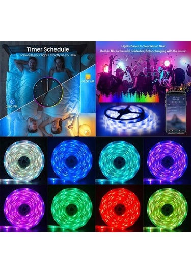 Novahub Usb Rgb 5050 Led Şerit Işıklar, Wifi Bluetooth, Tv Arka Işıkları, Epistar Çip, Su Geçirmez Değil, 6500k Sıcaklık, 25m Uzunluk Rgb