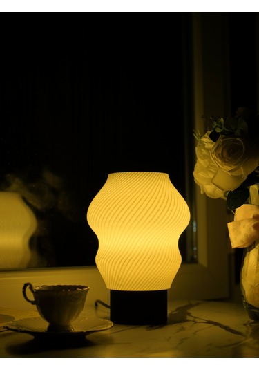 Madame - Modern Masa Ve Gece Lambası Ambiyans Lambası, Dekoratif Led Abajur Beyaz