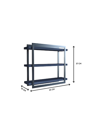 Mutfak Banyo Rafı 3 Raflı Metal Çerçeveli Atlantik Çam