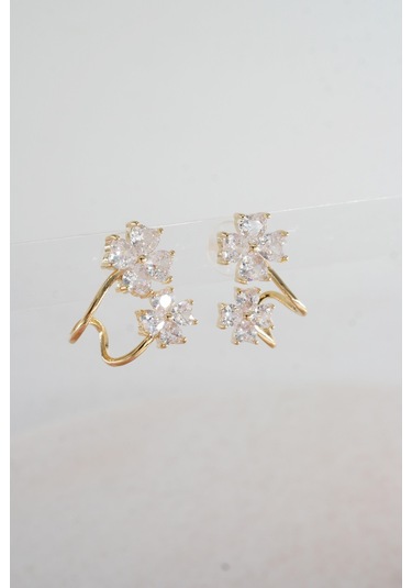 By Zeyna Aksesuar Kadın Vip Seri Baget Zirkon Taşlı 925 Ayar Gümüş Klipsli Küpe Seti-4191 Altın By Zeyna Aksesuar Kadın Vip Seri Baget Zirkon Taşlı 925 Ayar Gümüş Klipsli Küpe Seti-4191 Altın