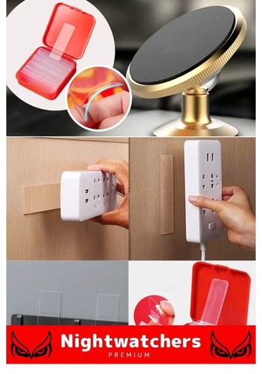 Deluxe Süper Güçlü Yapışkan Kolay Çıkarılabilir Çok Amaçlı 60 Parça Çift Taraflı Şeffaf Bant 2 Adet