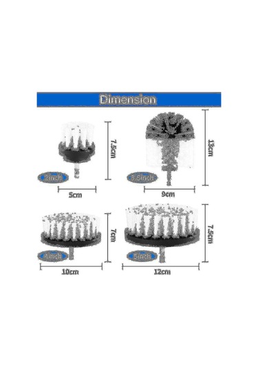Matkap İçin 4'lü Fırça Seti, Elektrikli Matkap, Yumuşak Kıllı Halılar İçin 2/3,5/4/5 İnç Döner Temizleme Fırçası