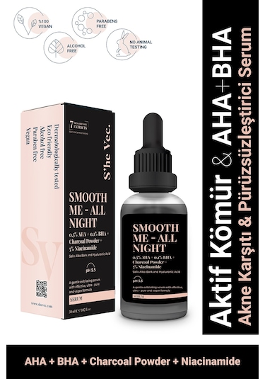 She Vec Smooth Me Akne Karşıtı Pürüzsüzleştirici Serum 30 ML