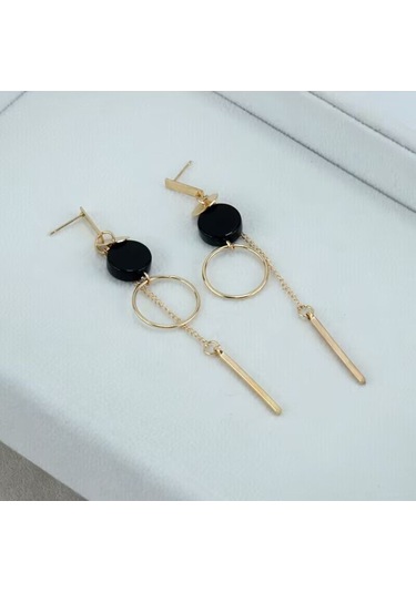 Skycity Tek Çizgi Küpe - Altın Ve Gümüş Renk, Alaşım Malzeme, Şık Tasarım Gold