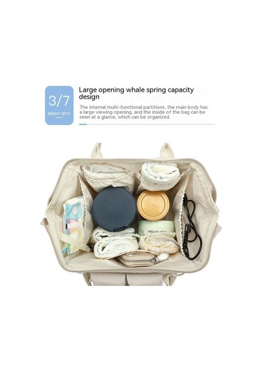 Unicomlife Dimute Shop Çok Fonksiyonlu Usb Anne Ve Bebek Çantı-beyaz Beyaz