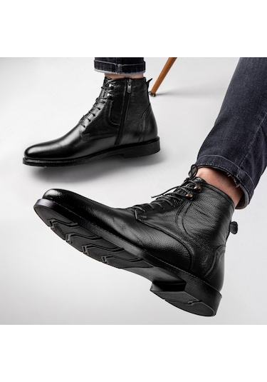 Rico Hakiki Deri Bağcıklı Kauçuk Taban Erkek Bot, Bağcıklı Bot