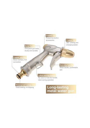 Wezone Metal Akıllı Sulama Spreyi: 4 Modlu, Kaçırmaz, Otomobil Ve Bahçe Temizliği İçin Yüksek Basınçlı