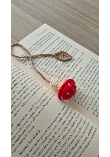 Kırmızı Mantar Amigurumi Kitap Aksesuarı Hediyelik Kitap Ayracı