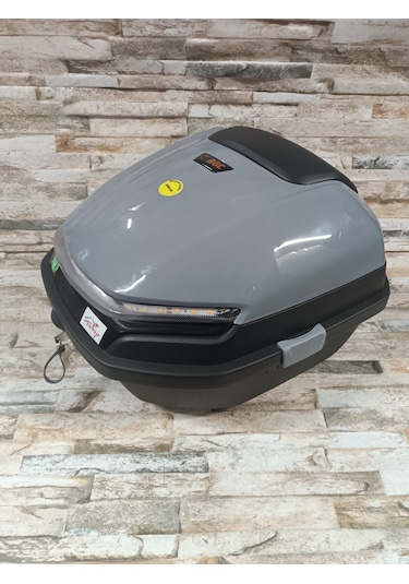 Motosiklet Arka Çanta 33lt Işıklı Stop Sağ Sol Sinyal Nardo Gri