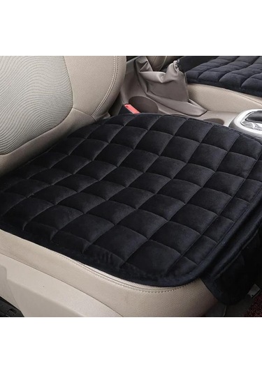 Siyah Seametal Peluş Sıcak Araba Klozet Kapağı Yastık Kaymaz Ön Sandalye Koltuk Nefes Alabilen Ped