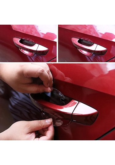 4 Adet Şeffaf Araba Kapı Kolu Çizik Koruyucu Film - Fc649