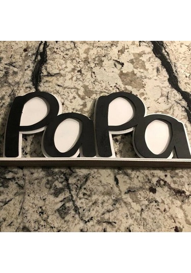 Hfambition Baba Günü İçin Ahşap Dad Fotoğraf Çerçevesi - 38x10.8x5cm, 2 Fotoğraf Yeri, Dayanıklı Ve Şık Tasarım