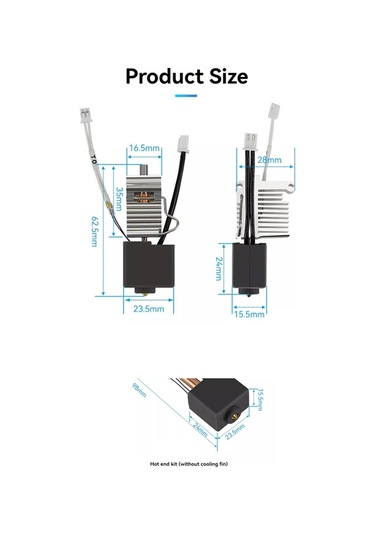 Leasetake Kobra 3 Combo Baskı Kafası Ekstruder Kiti İçin Hotend Isıtıcı Blok Isıtma Kartuşu Termistör Anycubic Kobra 3 B İçin