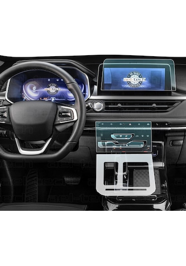 Chery Tiggo 7 Pro Luxury 9h Navigasyon, İç Merkezi Kontrol Ve Vites Etrafı Tpu Koruyucu 3'lü Set