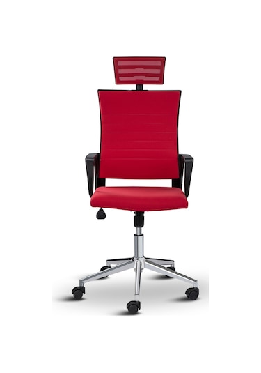 Rigel Başlıklı Ofis Koltuğu Çalışma Koltuğu Kırmızı