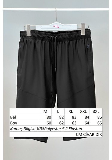 Remsa Erkek Havuz Deniz Uzun Kapri Şort Mayo Rks-02 Siyah Siyah