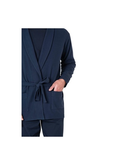 Pierre Cardin 5640 Erkek Triko Sabahlıklı 5'li Pijama Takım-lacivert Lacivert