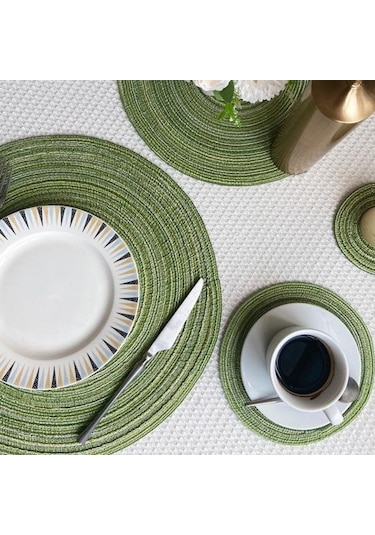 Kahve Yuvarlak Placemat Modern Düz Renk Isıya Dayanıklı Kaymaz Isı Yalıtımı Yemek Masası Koruma Dekorasyon Pedi Coaster Mutfak Malzemeleri L Kahverengi