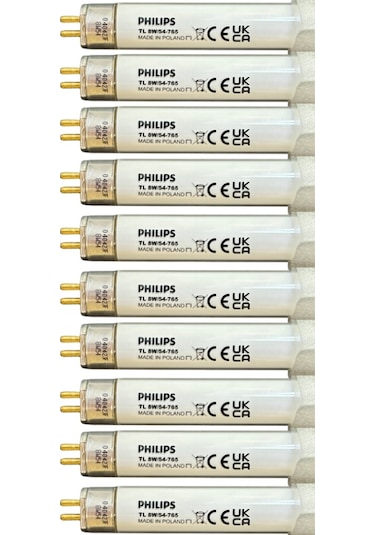 10 Adet Philips 8w 765 Beyaz Işık 6500k G5 Duylu T5 Floresan