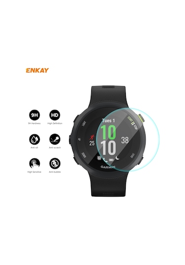 Garmin Forerunner 45 / 45s İçin Enkay Hat-prince 0.2mm 9h 2.15d Kavisli Kenar Temperli Cam Ekran Koruyucu Film İzle