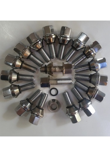 Bijon Takımı Krom Kaplı M12x1.5 - Aa=19mm Dış=28 Mm Tam boy:54