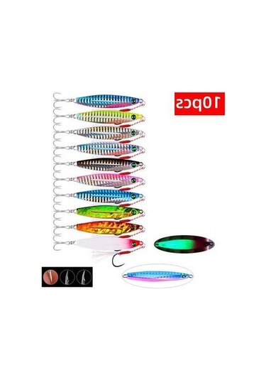 Tongxida 5/10 Adet Metal Balik Jig Balikçırk Cazibesi Kaşek Yavaş Döküm Lures Seti 6 Pcs B 10g