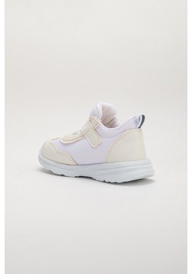 Şirinbebe Ortopedik Erkek Bebek İlk Adım Spor Ayakkabı Beyaz Cırtlı Anorak Malzeme-3705 Beyaz