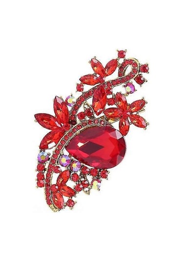 Su Damlası Sahte Kristal Çiçek Broş Yapay Elmas Zarif Giyim Aksesuarları Kazak Hırka Ceket İş Takımı Yaka Çok Renkli