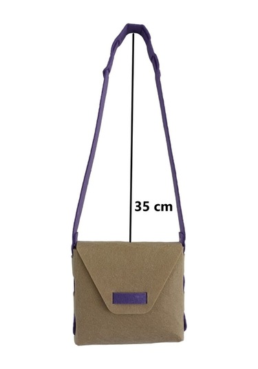 Kız Çocuk Omuz Çantası Keçe Sağlıklı Dikişsiz Etkinlik Günlük Çanta Kahve-mor Diğer