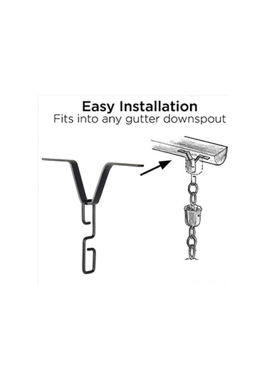 Youtek Siyah Demir Yağmur Zinciri Kancası - V Şekilli, Su Akışı Toplama, Tüp Uçları İçin Uyumlu, Pas Koruyucu Kaplama