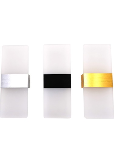 Neevoyu Siyah Akrilik Klavyeli Led Duvar Lambası - 6w 5000-6500k Beyaz Işık - Yatak Odası, Otel, Koridor Dekoratif Aydınlatma Dik Açı Diğer