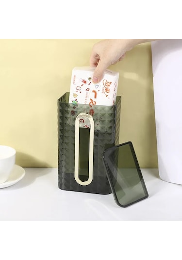 Altın Ev Doku Kutusu Şeffaf Masaüstü Doku Kutusu Pompalama Kağıt Saklama Kutusu Oturma Odası Yemek Odası Sehpa Dekorasyon