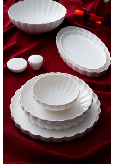 Acar Passion 29 Parça 6 Kişilik Yemek Takımı Beyaz