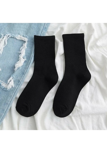 Vaccino Düz Siyah Kolej Çorap Cotton 6 Çift Diğer
